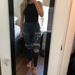 Fashion Nova Medium Wash Distressed Jeans